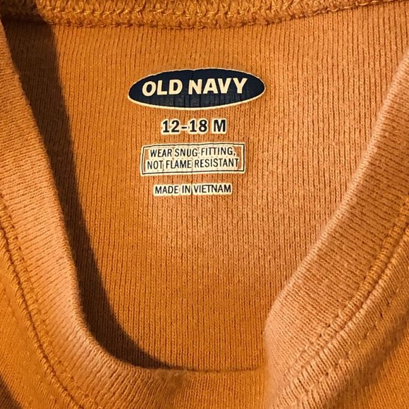 Old Navy Tan Shirt Long Sleeve Silk Screen Fox Size 12-18 Months Unisex - Picture 4 of 8